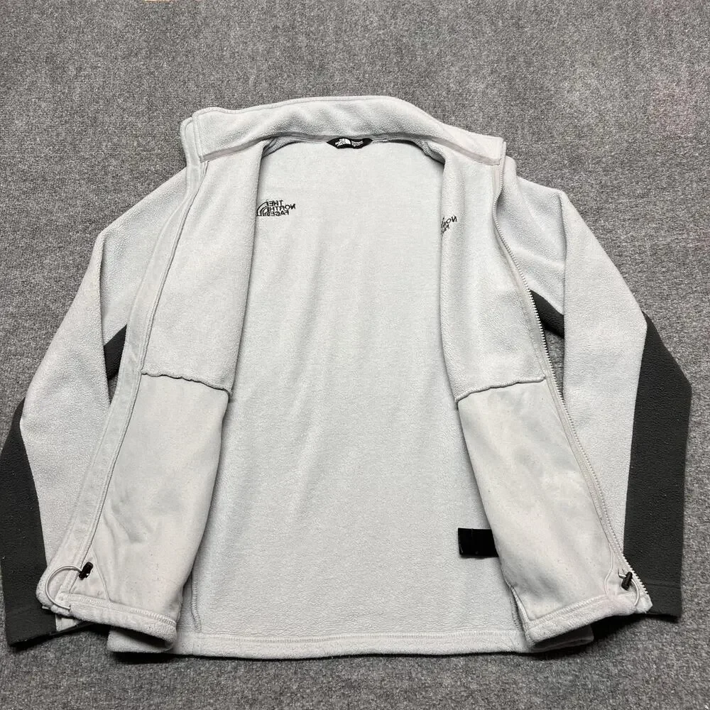 The North Face Jacket Mens Medium Gray Fleece Full Zip Colorblock Pockets Hiking